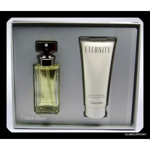 ETERNITY FOR WOMEN, BY CALVIN KLEIN. 50ML EDP SPRAY AND BODY LOTION